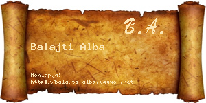 Balajti Alba névjegykártya